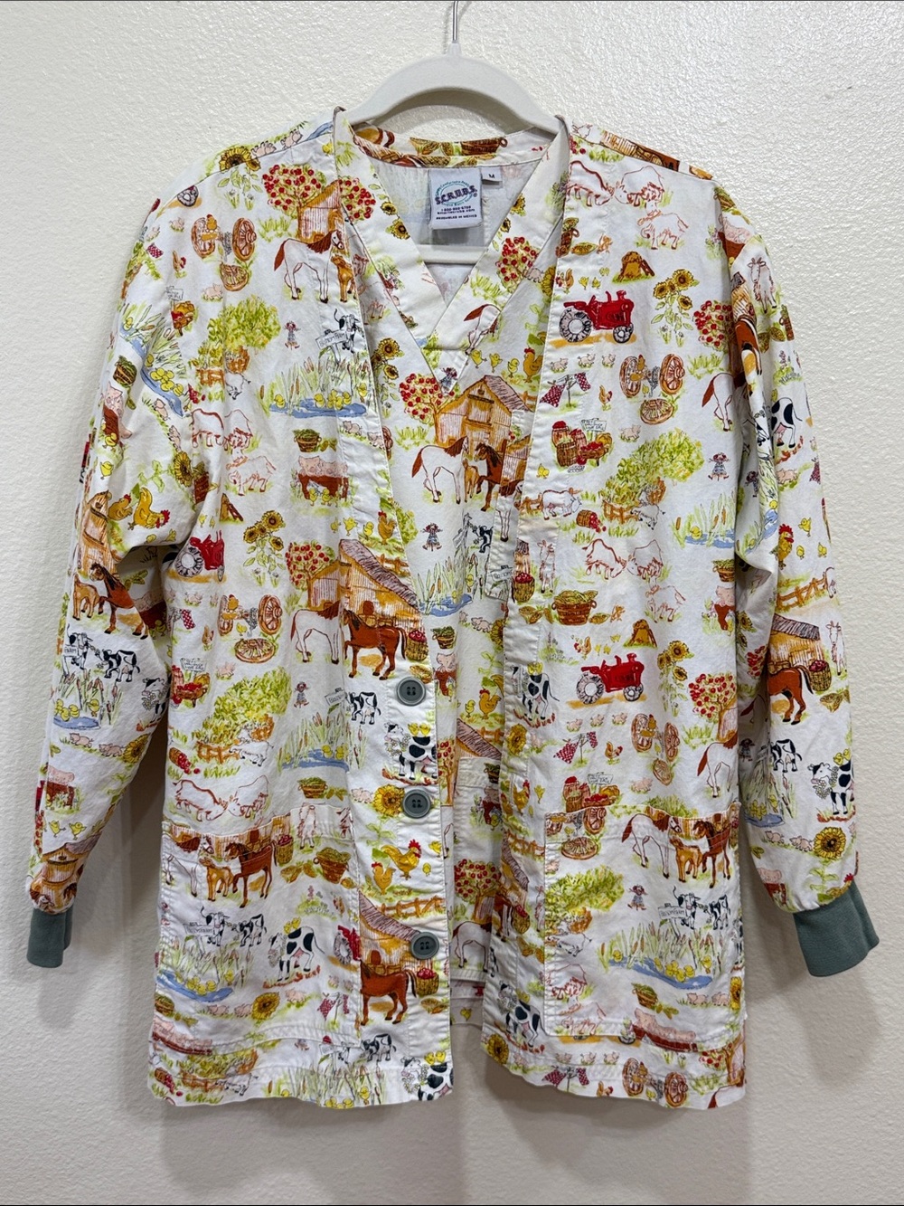 S.C.R.U.B.S. Animal Print Multicolor Set Farm Cottagecore Size Medium